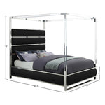 Encore Vegan Leather Upholstered King Bed (4 Boxes) in Black