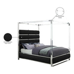 Encore Vegan Leather Upholstered King Bed (4 Boxes) in Black