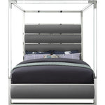 Encore Vegan Leather Upholstered King Bed (4 Boxes) in Grey