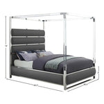 Encore Vegan Leather Upholstered King Bed (4 Boxes) in Grey