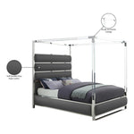 Encore Vegan Leather Upholstered King Bed (4 Boxes) in Grey