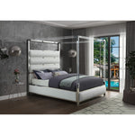 Encore Vegan Leather Upholstered King Bed (4 Boxes) in White