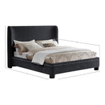 Penny Chenille Fabric Upholstered King Bed in Black