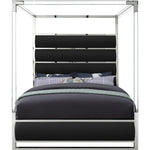 Encore Vegan Leather Upholstered Queen Bed (4 Boxes) in Black