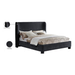 Penny Chenille Fabric Upholstered King Bed in Black