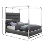 Encore Vegan Leather Upholstered Queen Bed (4 Boxes) in Grey