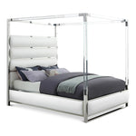 Encore Vegan Leather Upholstered Queen Bed (4 Boxes) in White