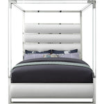 Encore Vegan Leather Upholstered Queen Bed (4 Boxes) in White