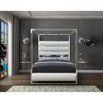 Encore Vegan Leather Upholstered Queen Bed (4 Boxes) in White