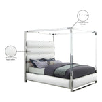 Encore Vegan Leather Upholstered Queen Bed (4 Boxes) in White