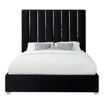 Enzo Velvet Upholstered King Bed in Black
