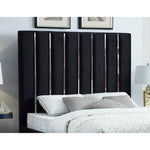 Enzo Velvet Upholstered King Bed in Black