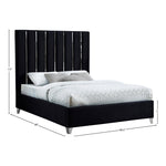 Enzo Velvet Upholstered King Bed in Black