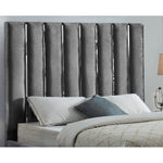Enzo Velvet Upholstered King Bed in Grey