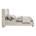 Penny Chenille Fabric Upholstered King Bed in Cream
