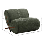 Akira Fabric Upholstered Accent Chair in Green
