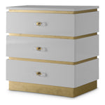 Esme Lacquer Finish And Metal Side Table in White