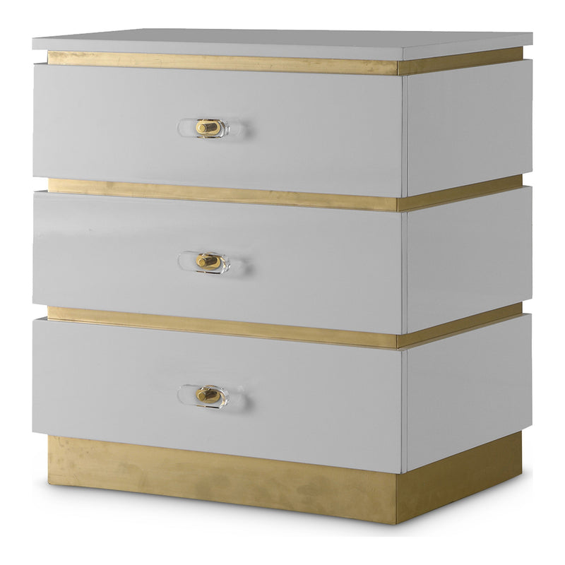 Esme Lacquer Finish And Metal Side Table in White