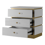 Esme Lacquer Finish And Metal Side Table in White