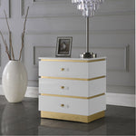 Esme Lacquer Finish And Metal Side Table in White