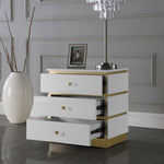 Esme Lacquer Finish And Metal Side Table in White