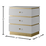 Esme Lacquer Finish And Metal Side Table in White