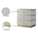 Esme Lacquer Finish And Metal Side Table in White