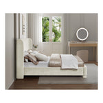 Penny Chenille Fabric Upholstered King Bed in Cream