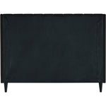 Eva Velvet Upholstered King Bed in Black