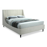 Eva Velvet Upholstered King Bed in Cream