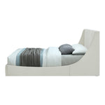 Eva Velvet Upholstered King Bed in Cream