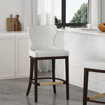 Blair Wood Upholstered Barstool in White