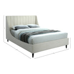 Eva Velvet Upholstered King Bed in Cream