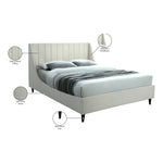 Eva Velvet Upholstered King Bed in Cream