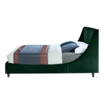 Eva Velvet Upholstered King Bed in Green