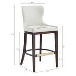 Blair Wood Upholstered Barstool in White