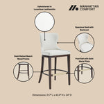 Blair Wood Upholstered Barstool in White