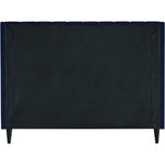 Eva Velvet Upholstered King Bed in Navy