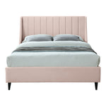 Eva Velvet Upholstered King Bed in Pink