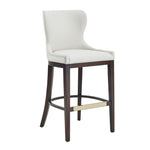 Blair Wood Upholstered Barstool in White