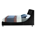 Eva Velvet Upholstered Queen Bed in Black