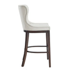 Blair Wood Upholstered Barstool in White