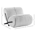 Akira Fabric Upholstered Accent Chair in Grey