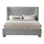 Penny Chenille Fabric Upholstered King Bed in Grey