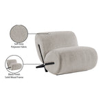 Akira Fabric Upholstered Accent Chair in Grey