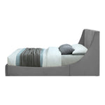 Eva Velvet Upholstered Queen Bed in Grey