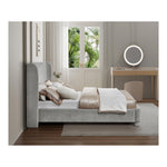 Penny Chenille Fabric Upholstered King Bed in Grey