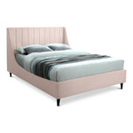 Eva Velvet Upholstered Queen Bed in Pink