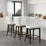 Blair Wood Upholstered Barstool in White