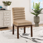 Evelyn Velvet Upholstered Dining Chair in Beige